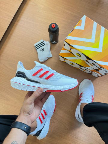 Ad Ultra Boost Bco/Vermelho