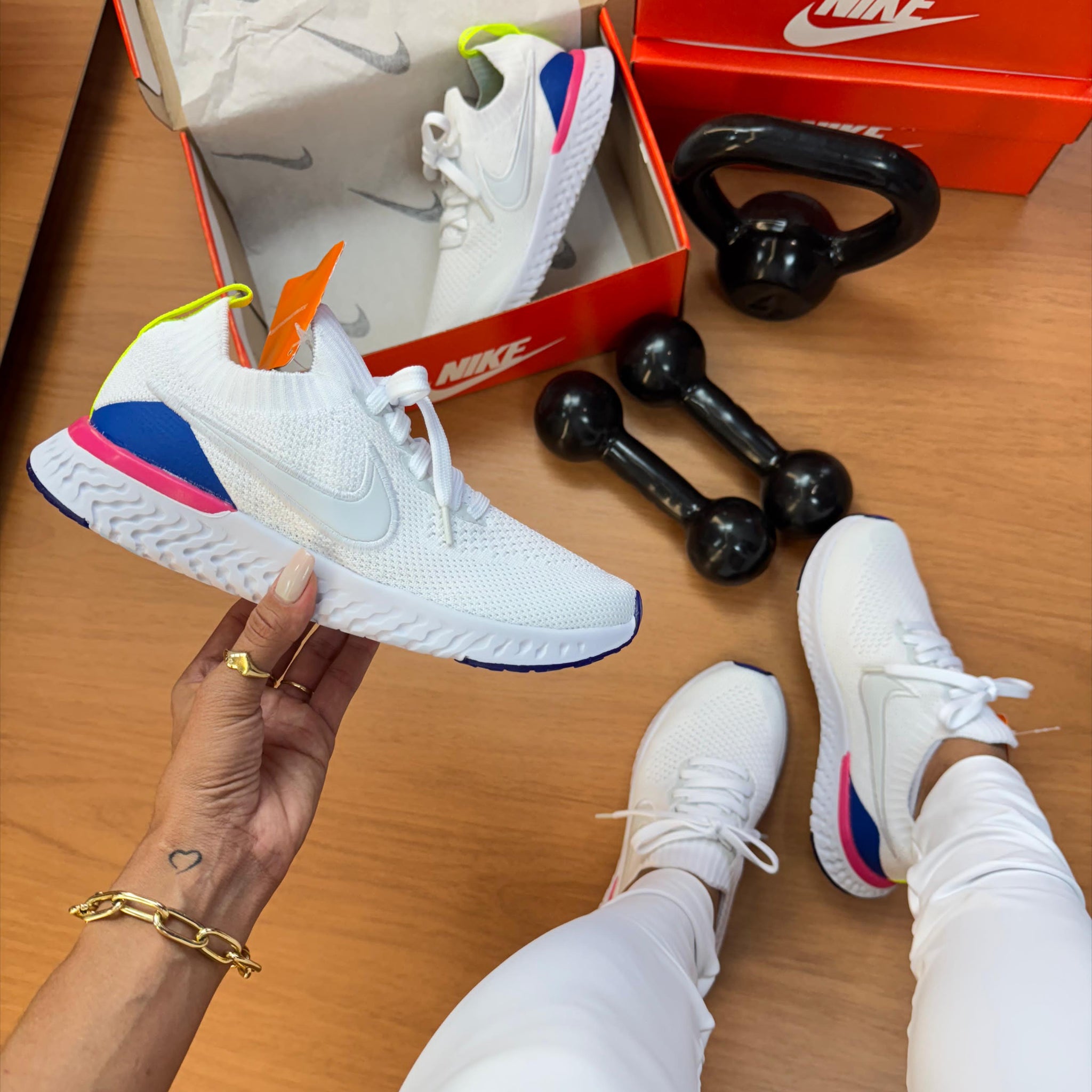 Nk Epic React Branco/Pink