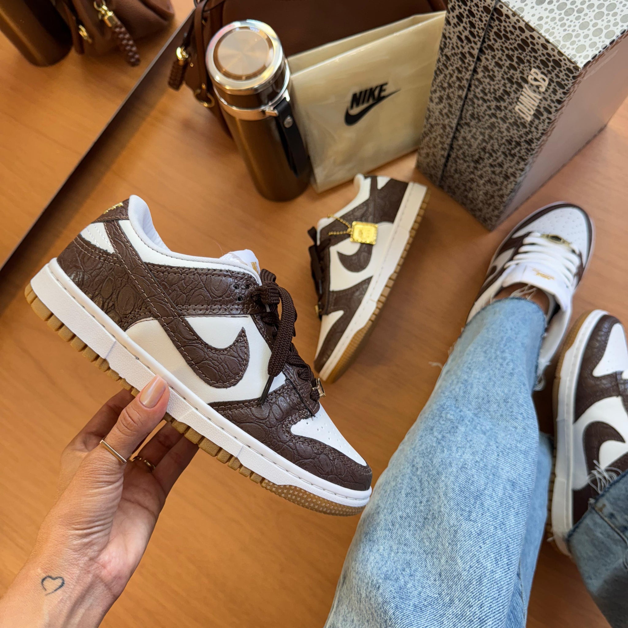Nk Dunk Low Pro Croco Marrom