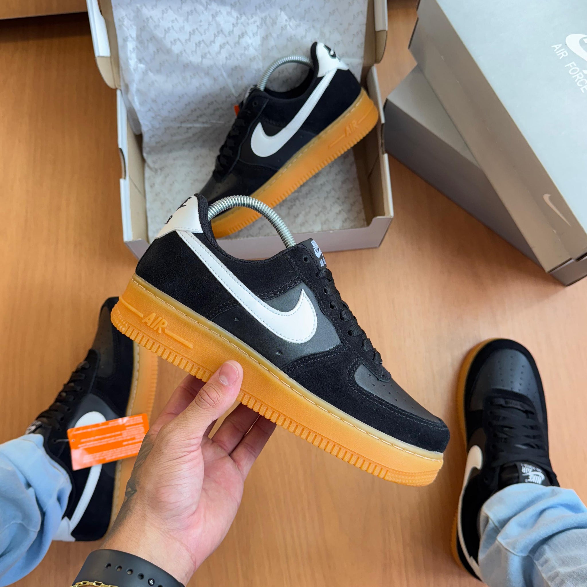Nk Air Force F1 Couro Prime Preto
