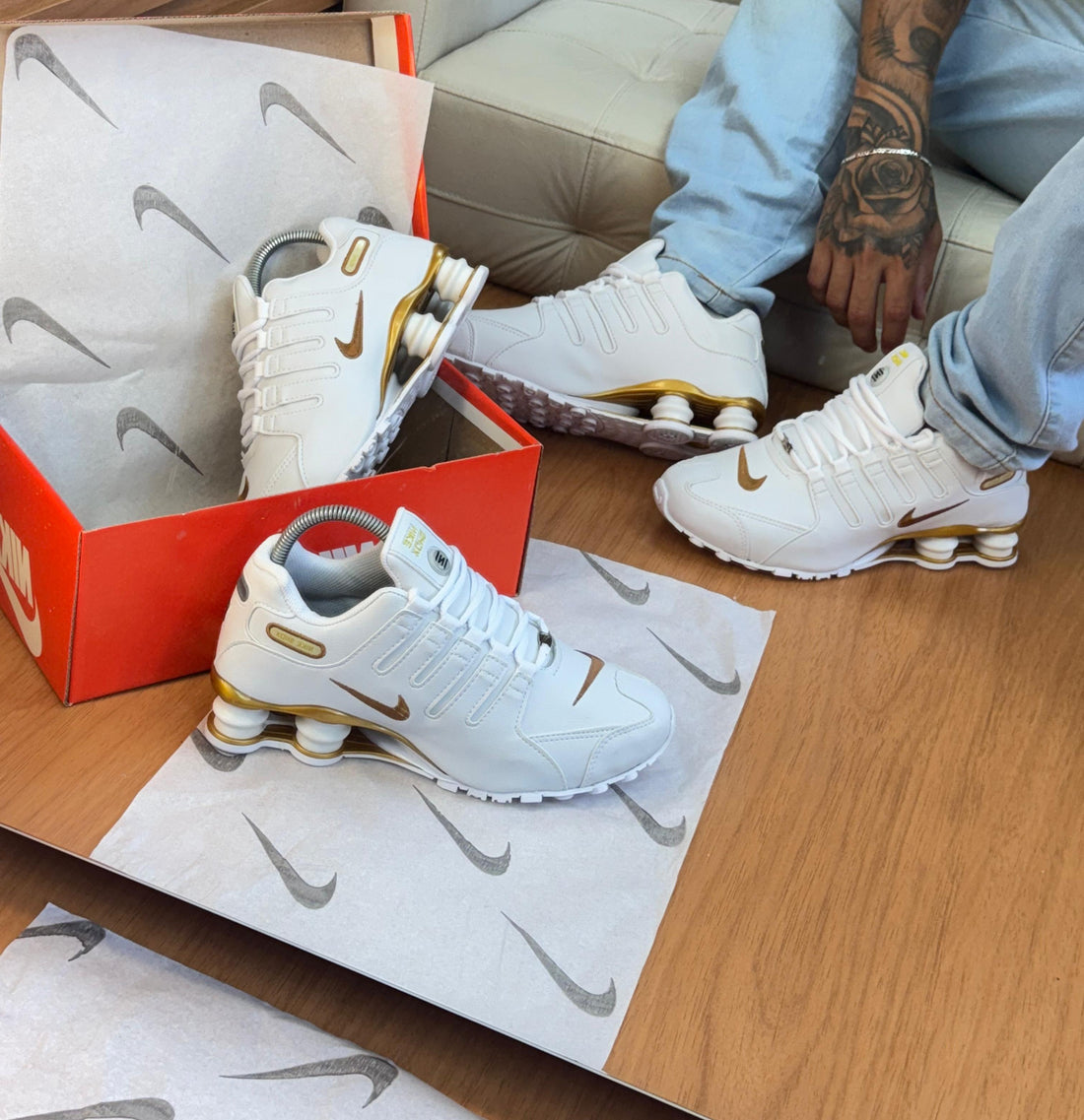 Nk Shox NZ Prime Branco/Ouro