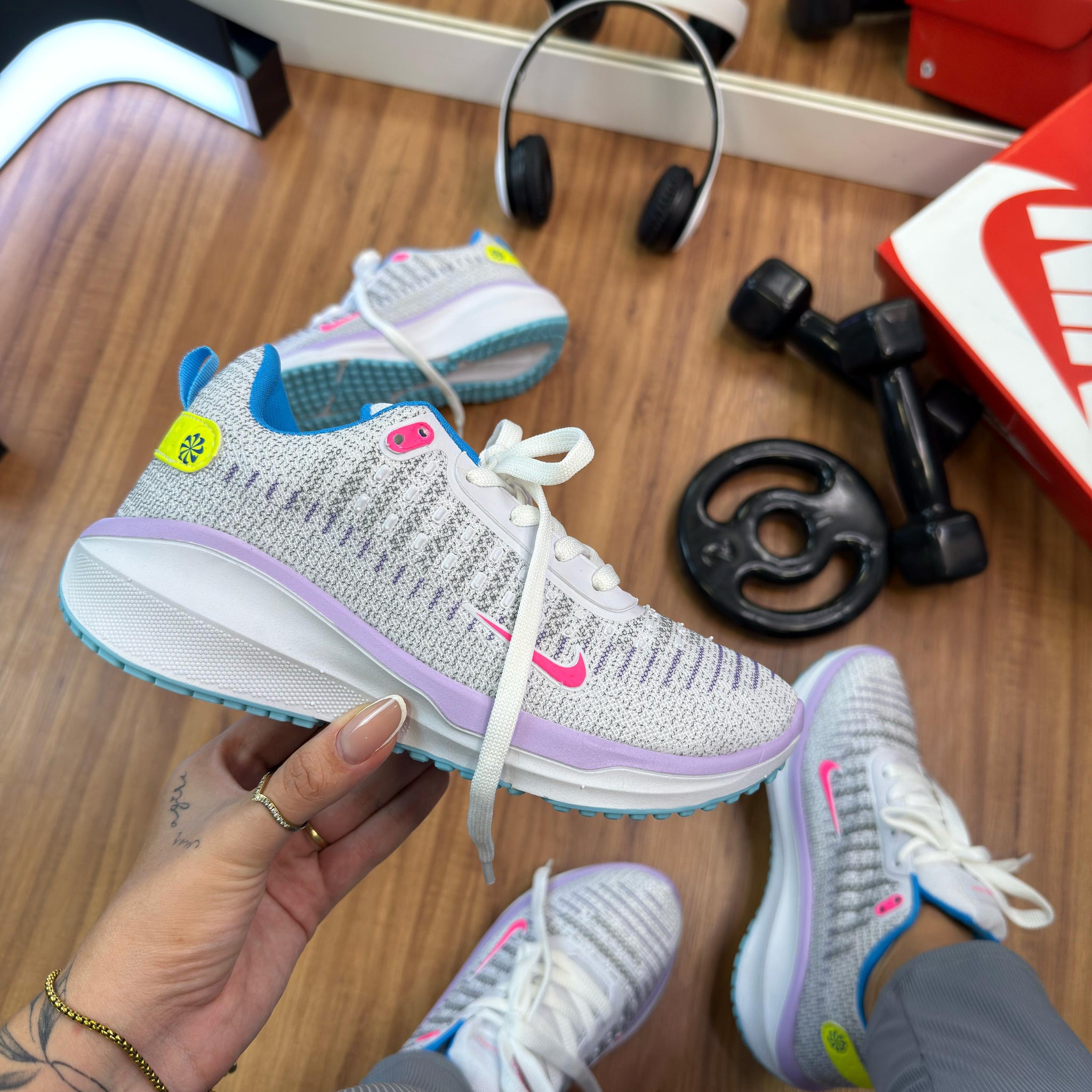 Nk React Infinity Run 4 Cinza/Lilás