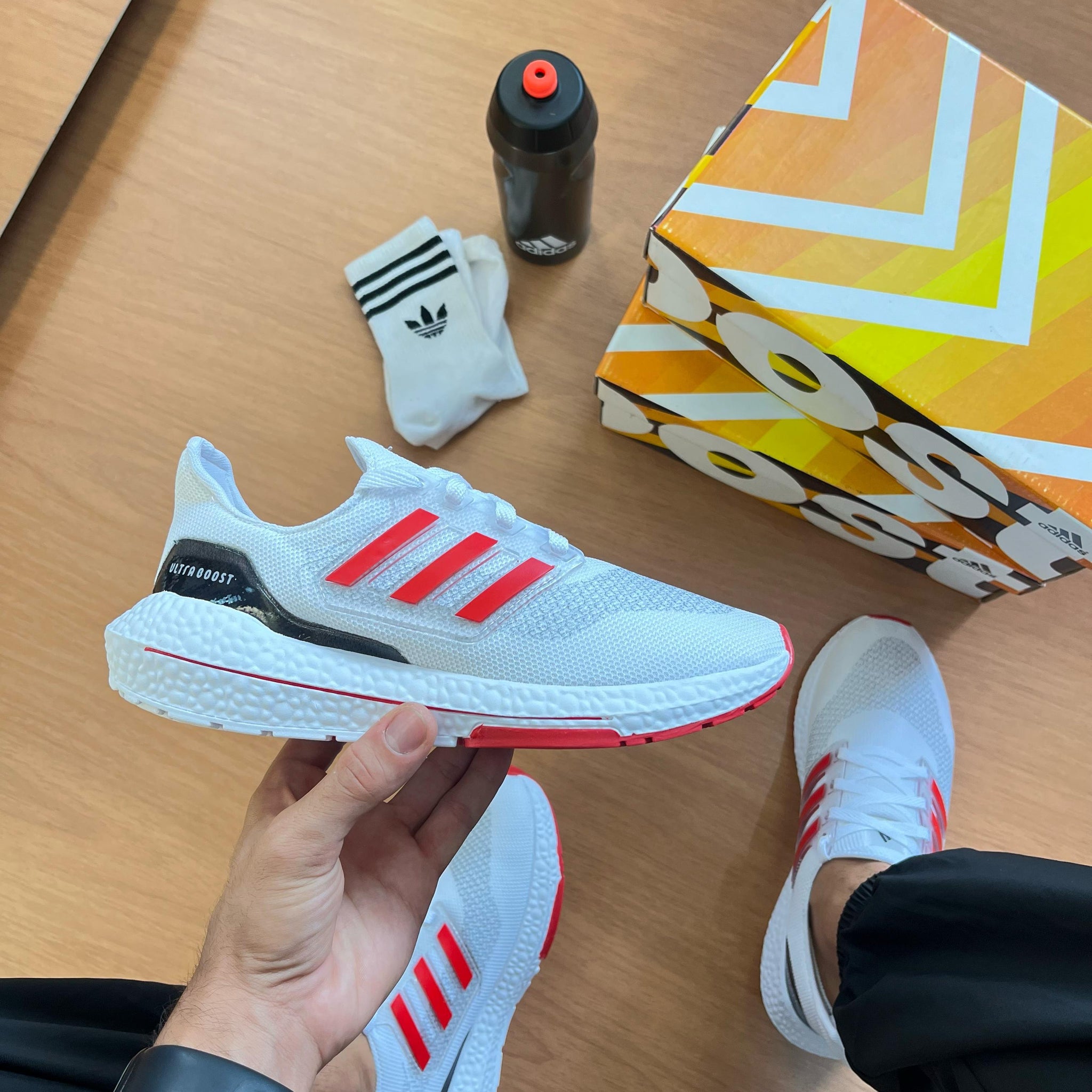 Ad Ultra Boost Bco/Vermelho