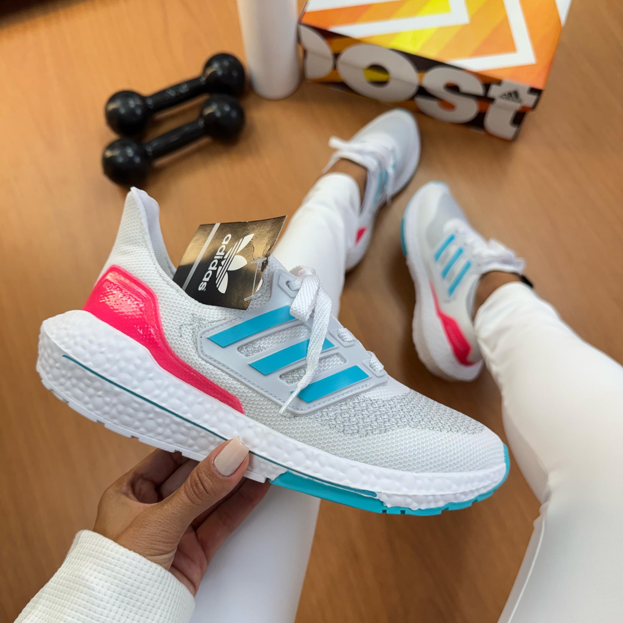 Ad Ultra Boost Bco/Verde Rosa